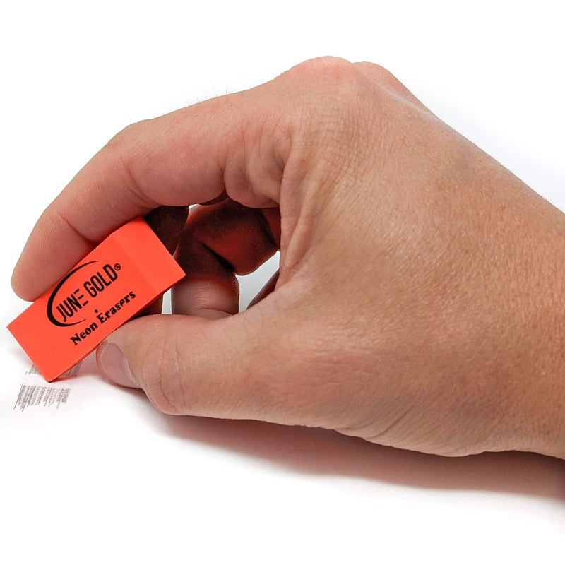 June Gold 28 Neon Colored Rubber Erasers - These All-Purpose erasers are Perfect for classrooms, Homes & Offices - Image 3